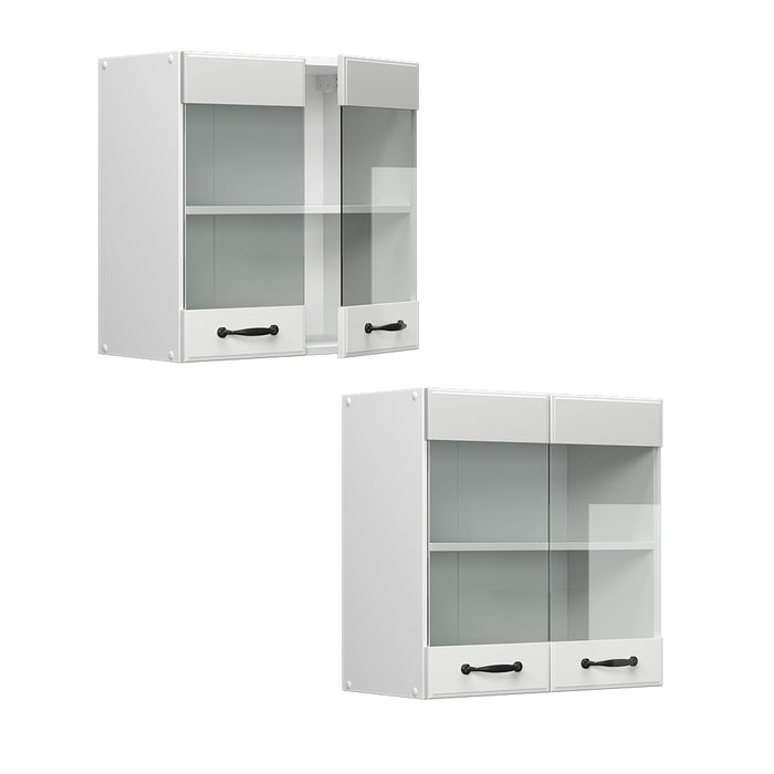 Vicco Mobile da cucina in vetro Bianco casa di campagna 60 cm