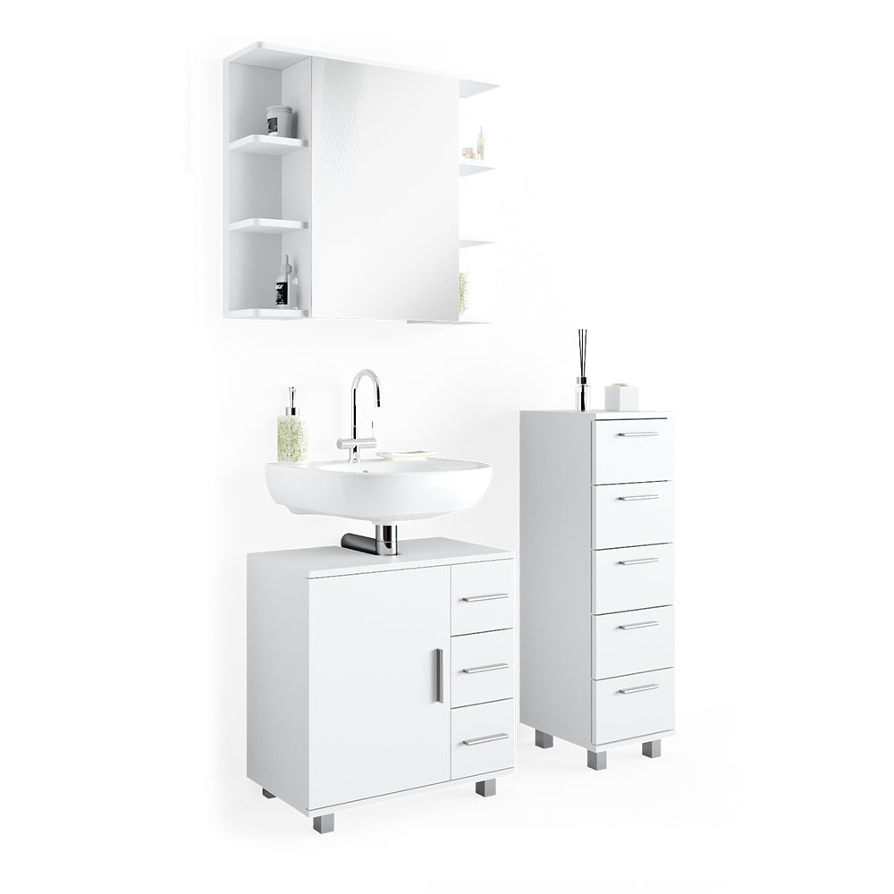 Vicco Set mobili bagno Bianco 3 parti