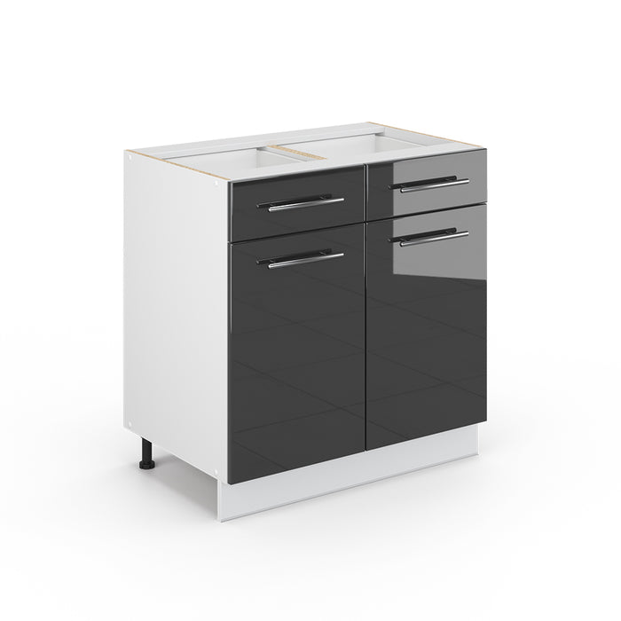 Vicco Cassettiera da bagno Antracite lucido 80 x 82 cm senza piano di lavoro