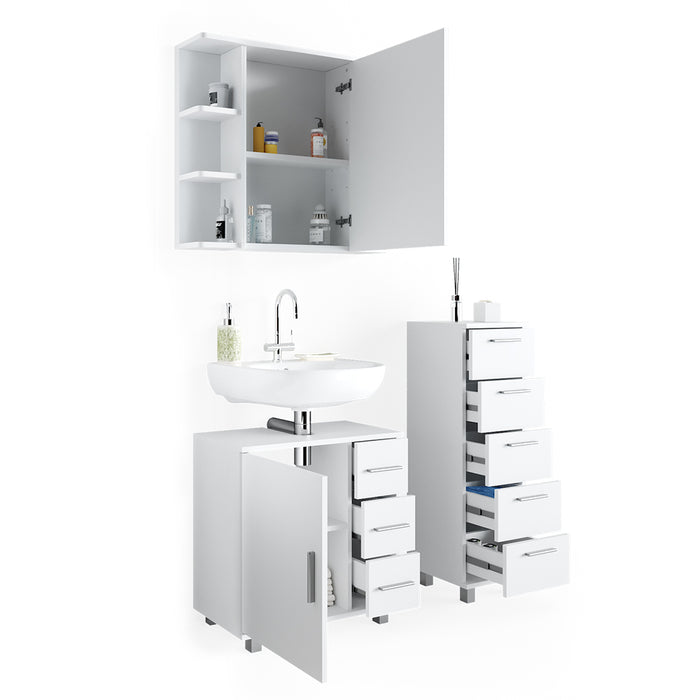Vicco Set mobili bagno Bianco 3 parti