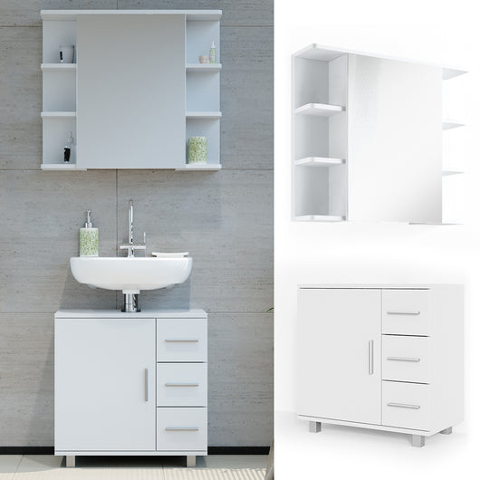 Vicco Set mobili bagno Bianco 2 parti
