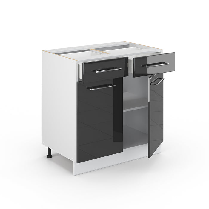 Vicco Cassettiera da bagno Antracite lucido 80 x 82 cm senza piano di lavoro