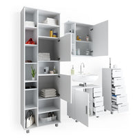 Vicco Set mobili bagno Bianco 4 parti, con armadio alto