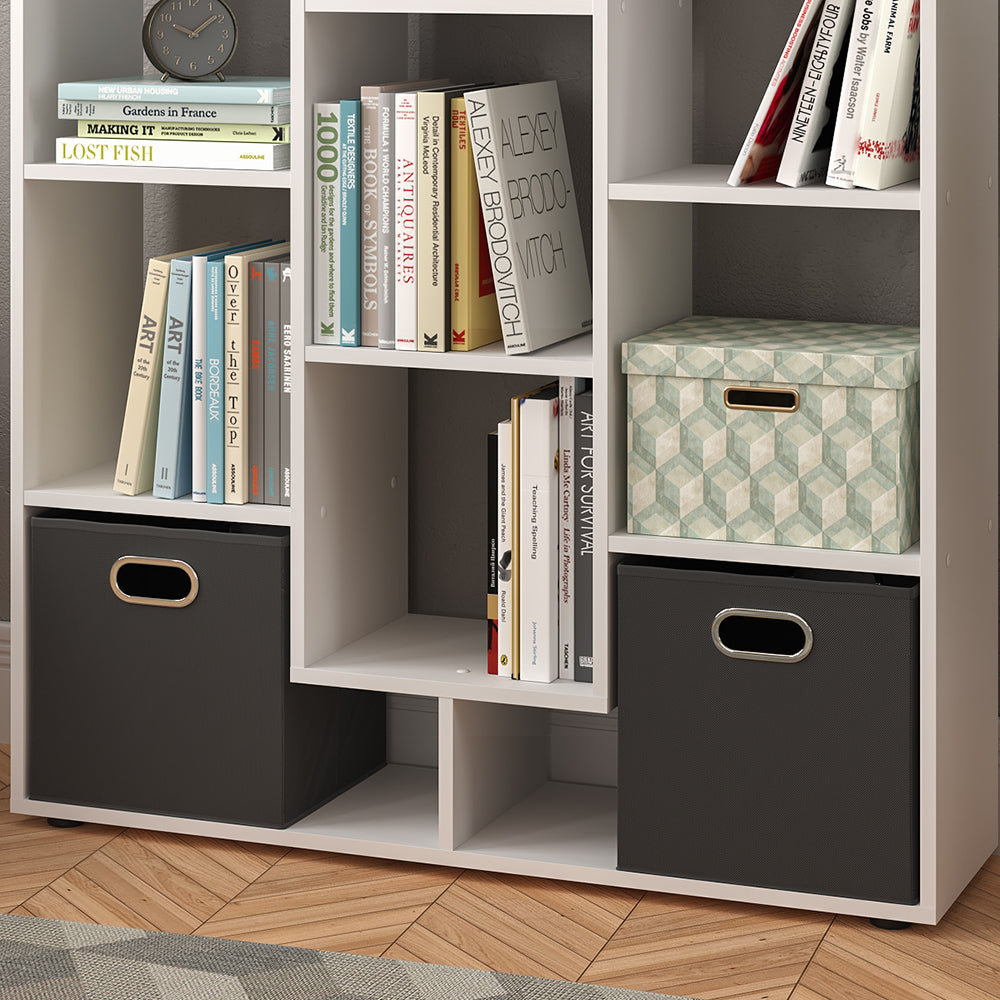 Vicco Scaffale Bianco 107.2 x 143 cm con 2 scatole pieghevoli