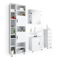 Vicco Set mobili bagno Bianco 4 parti, con armadio alto