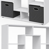 Vicco Scaffale Bianco 107.2 x 143 cm con 2 scatole pieghevoli