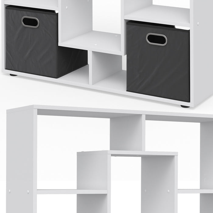 Vicco Scaffale Bianco 107.2 x 143 cm con 2 scatole pieghevoli