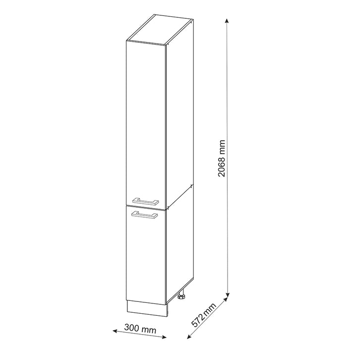 Vicco Dispensa universale Bianco lucido 30 cm con porte