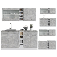 Vicco Cucina completa Cemento/Bianco 160 cm , PL Antracite