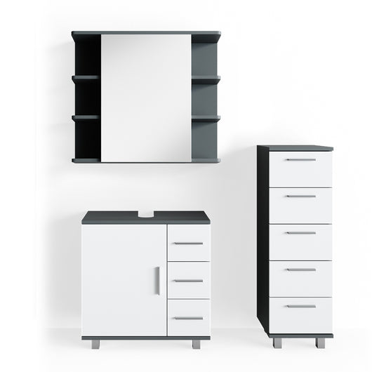 Vicco Set mobili bagno Antracite 3 parti