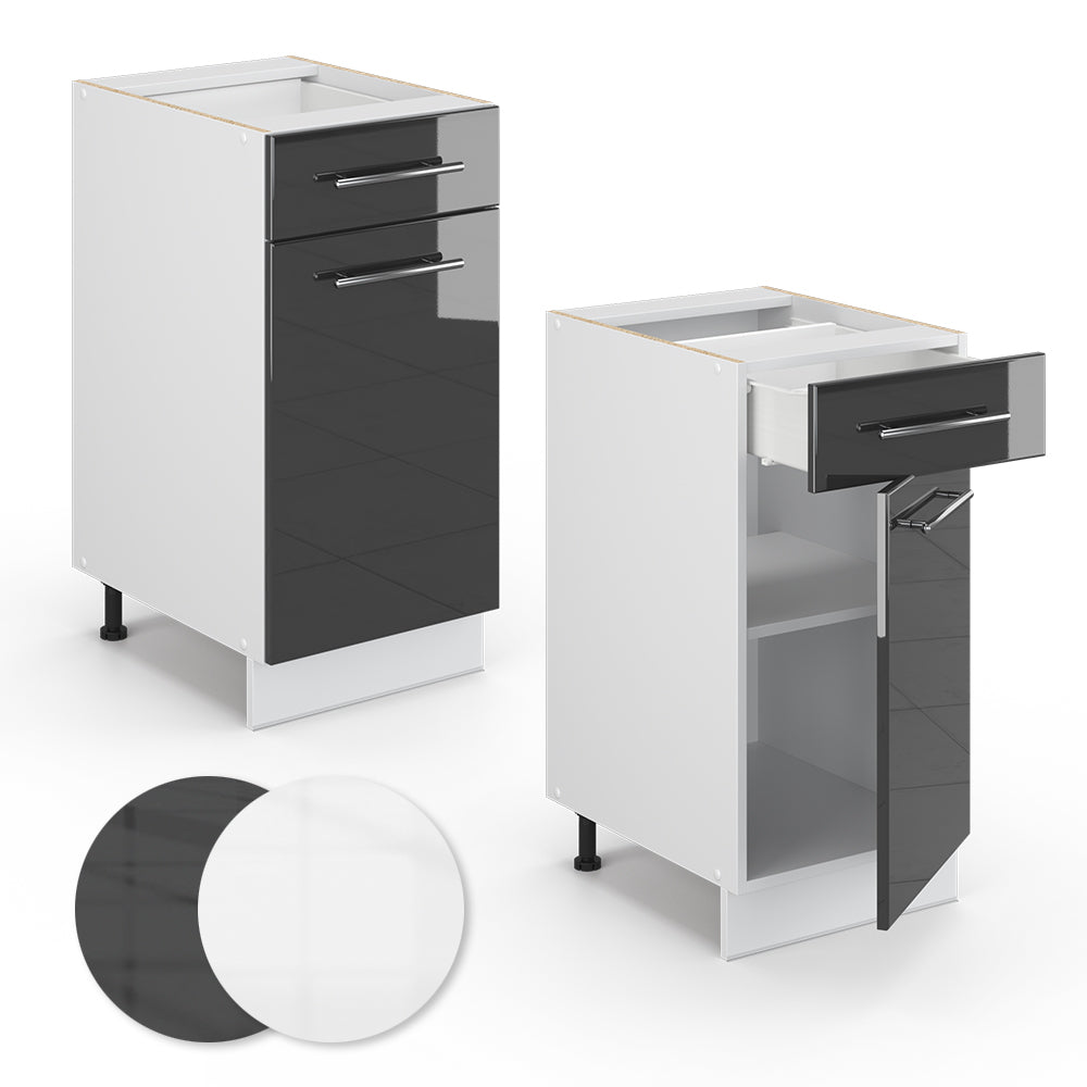 Vicco Mobiletto base per cucina Antracite lucido 40 cm , PL Marmo
