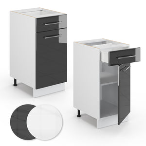 Vicco Mobiletto base per cucina Antracite lucido 40 cm , PL Rovere