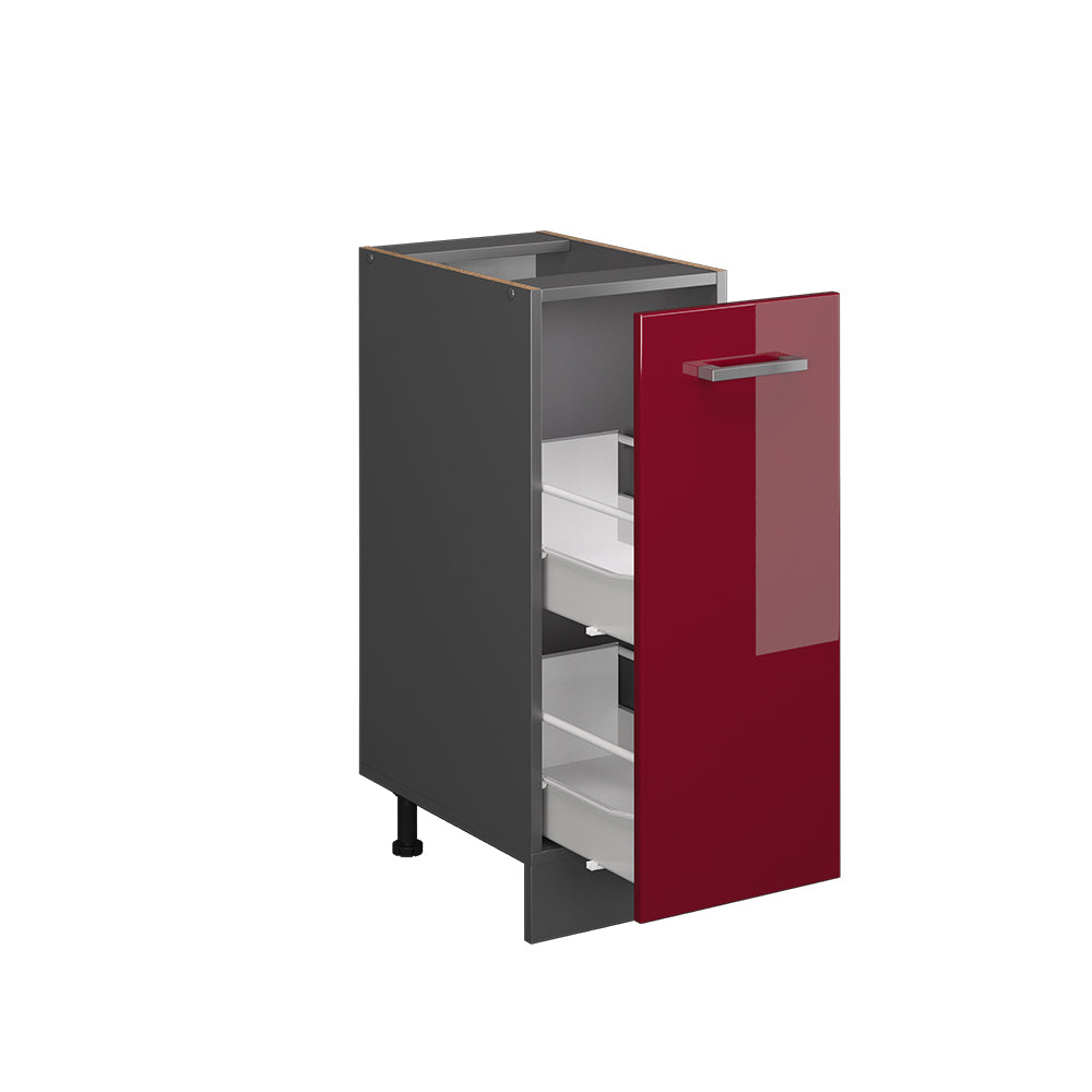 Vicco Armadio cucina dispensa alto Rosso lucido 30 cm senza piano di lavoro
