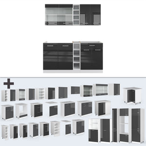 Vicco Cucina completa Antracite lucido/bianco 160 cm , PL Marmo