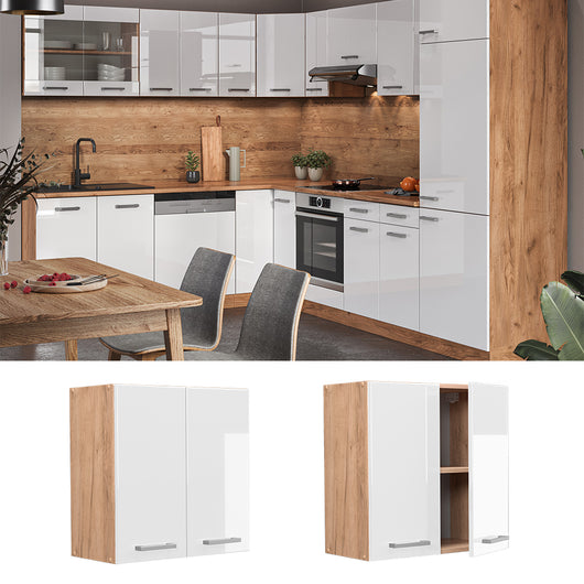 Vicco Pensile da cucina Bianco lucido 60 cm