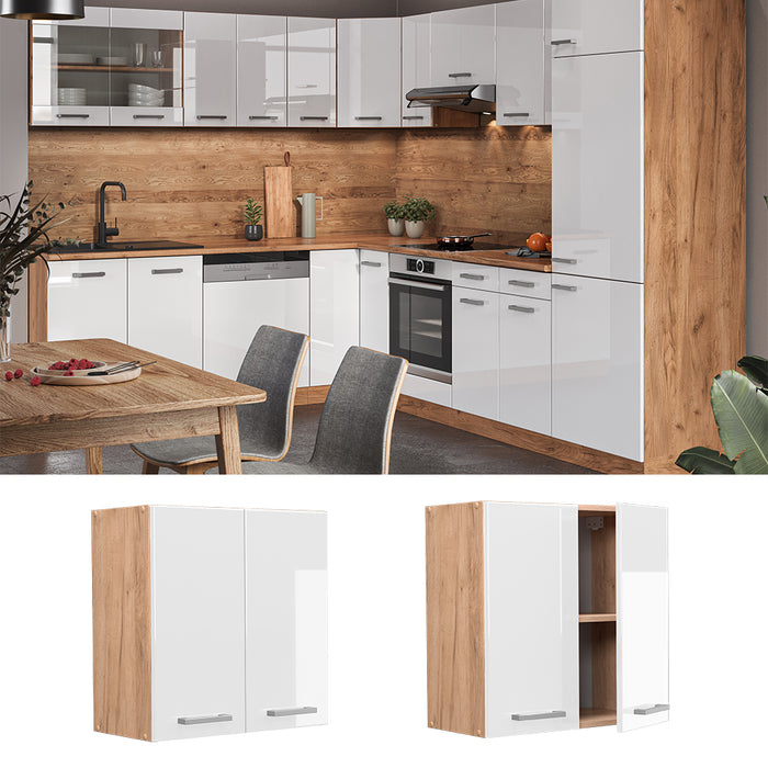 Vicco Pensile da cucina Bianco lucido 60 cm