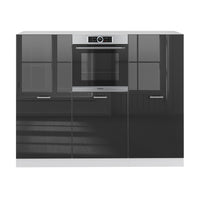 Vicco Cucine componibili piccole Antracite lucido/bianco 180 cm senza piano di lavoro