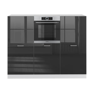 Vicco Cucine componibili piccole Antracite lucido/bianco 180 cm senza piano di lavoro