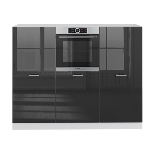 Vicco Cucine componibili piccole Antracite lucido/bianco 180 cm senza piano di lavoro