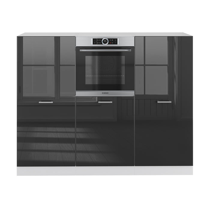 Vicco Cucine componibili piccole Antracite lucido/bianco 180 cm senza piano di lavoro