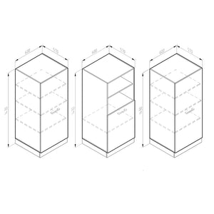 Vicco Cucine componibili piccole Antracite lucido/bianco 180 cm senza piano di lavoro