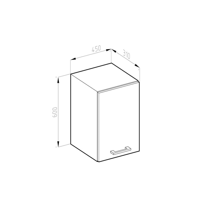 Vicco Pensile universale Antracite lucido 45 cm con anta