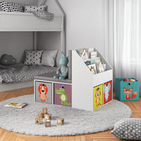 Vicco Libreria bambini Bianco 97.1 x 78.4 cm con 6 scatole pieghevoli opt.1