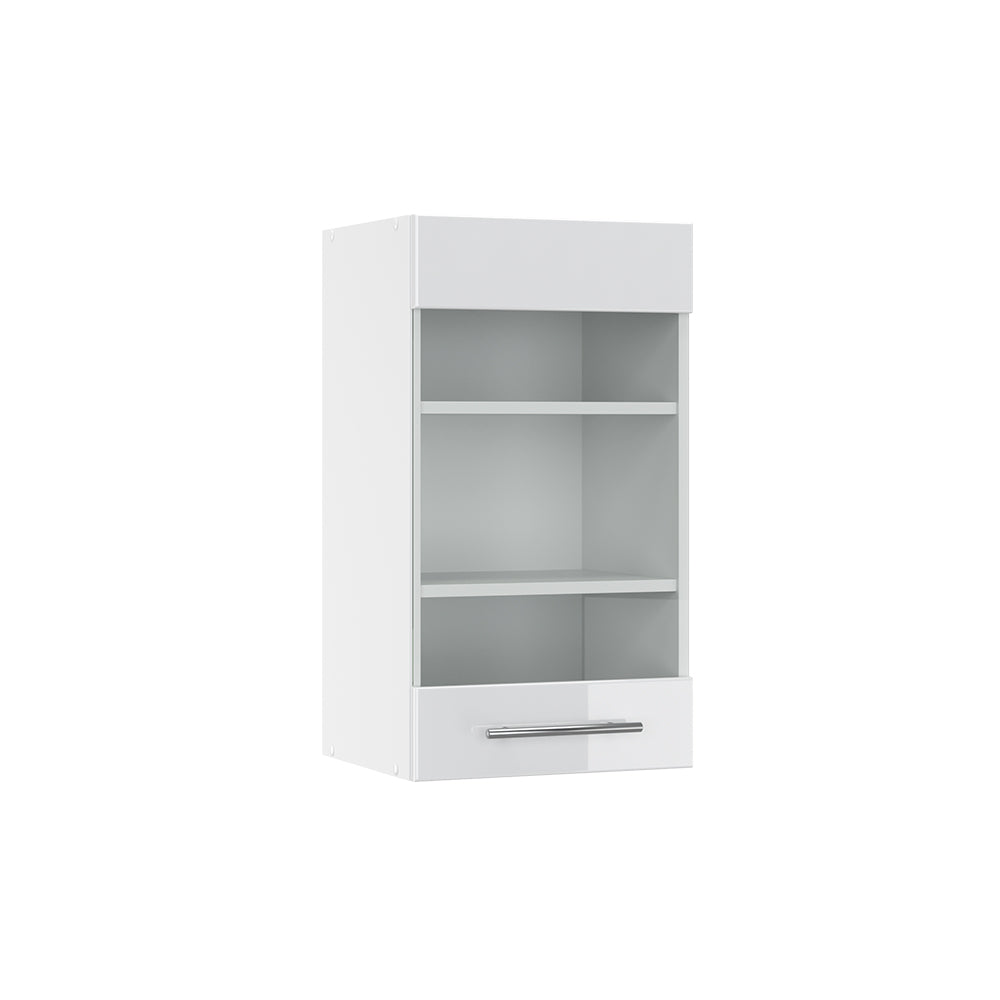 Vicco Mobile da cucina in vetro Bianco lucido 40 cm