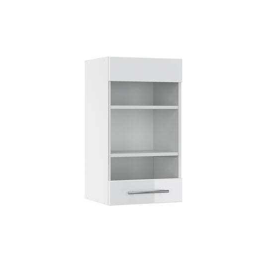 Vicco Mobile da cucina in vetro Bianco lucido 40 cm