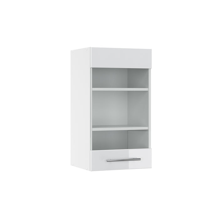Vicco Mobile da cucina in vetro Bianco lucido 40 cm