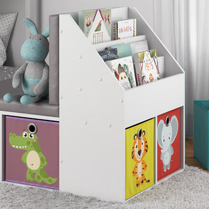 Vicco Libreria bambini Bianco 97.1 x 78.4 cm con 6 scatole pieghevoli opt.1