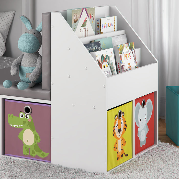 Vicco Libreria bambini Bianco 97.1 x 78.4 cm con 6 scatole pieghevoli opt.1