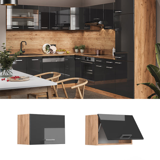 Vicco Pensile da cucina Antracite lucido 60 cm Piatto