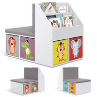 Vicco Libreria bambini Bianco 97.1 x 78.4 cm con 6 scatole pieghevoli opt.1