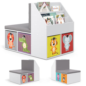 Vicco Libreria bambini Bianco 97.1 x 78.4 cm con 6 scatole pieghevoli opt.1