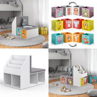 Vicco Libreria bambini Bianco 97.1 x 78.4 cm con 6 scatole pieghevoli opt.1