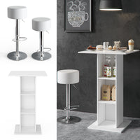 Vicco Tavolo bar con sgabelli Bianco 70 x 70 cm con 2 sgabelli da bar