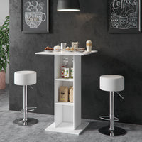 Vicco Tavolo bar con sgabelli Bianco 70 x 70 cm con 2 sgabelli da bar