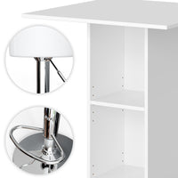 Vicco Tavolo bar con sgabelli Bianco 70 x 70 cm con 2 sgabelli da bar