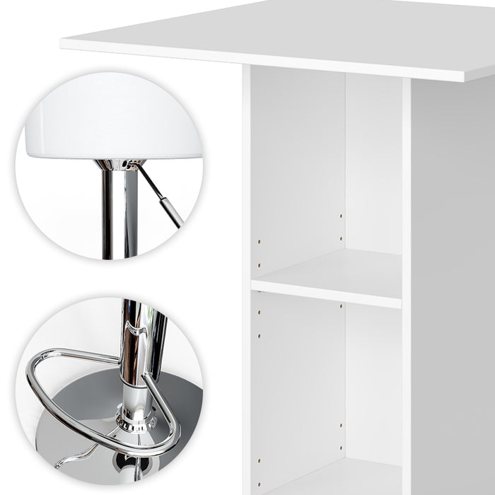 Vicco Tavolo bar con sgabelli Bianco 70 x 70 cm con 2 sgabelli da bar