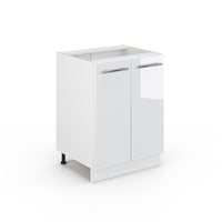 Vicco Mobiletto base cucina Bianco lucido 60 cm senza piano di lavoro