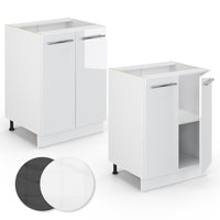 Vicco Mobiletto base cucina Bianco lucido 60 cm , PL Rovere