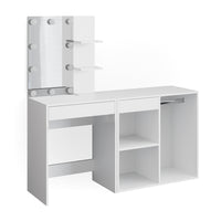 Vicco Tavolo da toeletta Bianco 60 cm con illuminazione LED e armadio