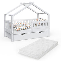 Vitalispa Letto montessori bambini Bianco 70x140 cm con cassetto e materasso