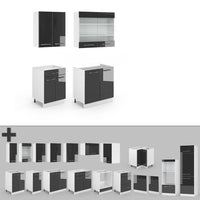Vicco Cucina completa Antracite 140 cm senza piano di lavoro