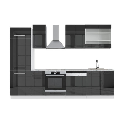 Vicco Cucina componibile Antracite 300 cm senza piano di lavoro
