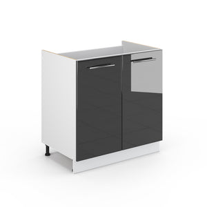 Vicco Mobile sottolavabo per bagno Antracite lucido 80 x 82 cm senza piano di lavoro