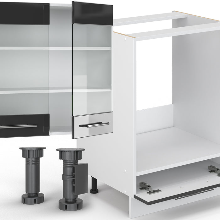 Vicco Cucina componibile Antracite lucido/bianco 300 cm , PL Rovere