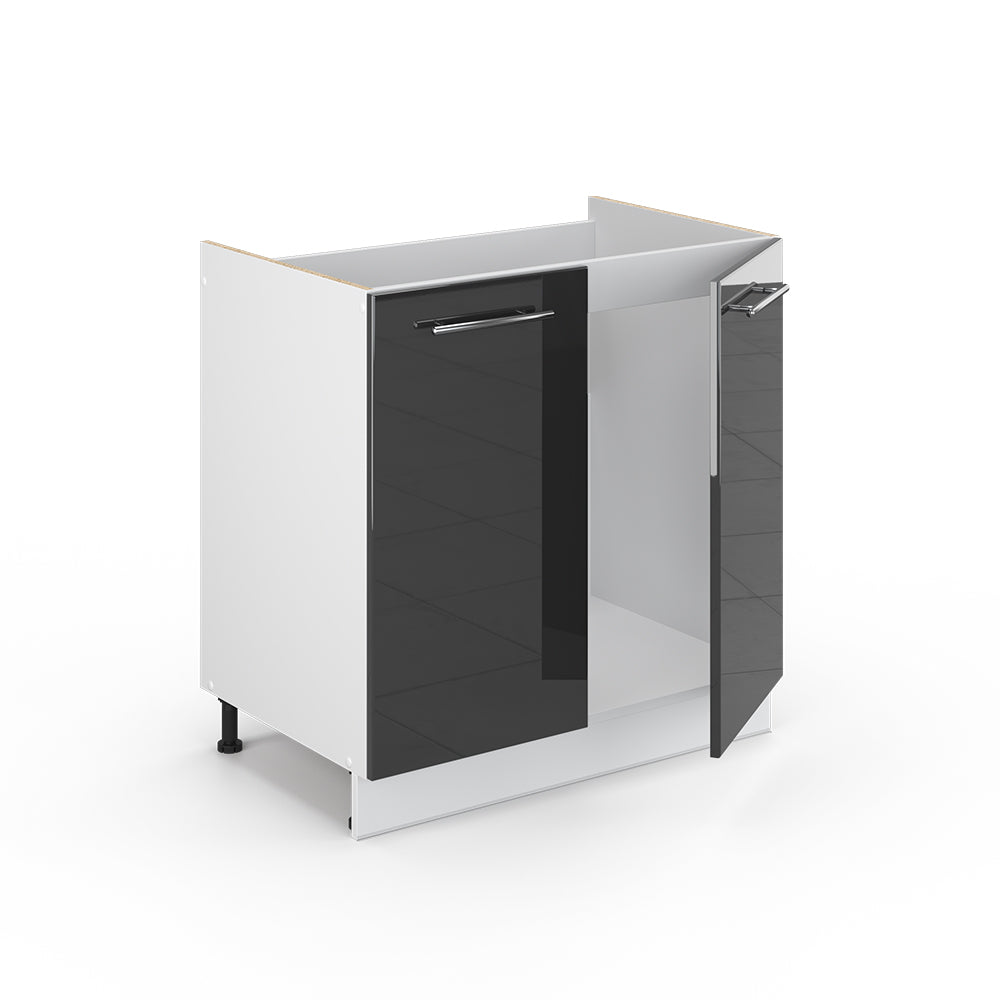 Vicco Mobile lavello cucina Antracite lucido 80 cm , PL Marmo