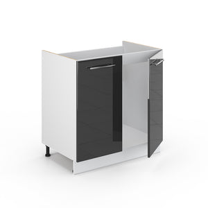 Vicco Mobile lavello cucina Antracite lucido 80 cm , PL Marmo